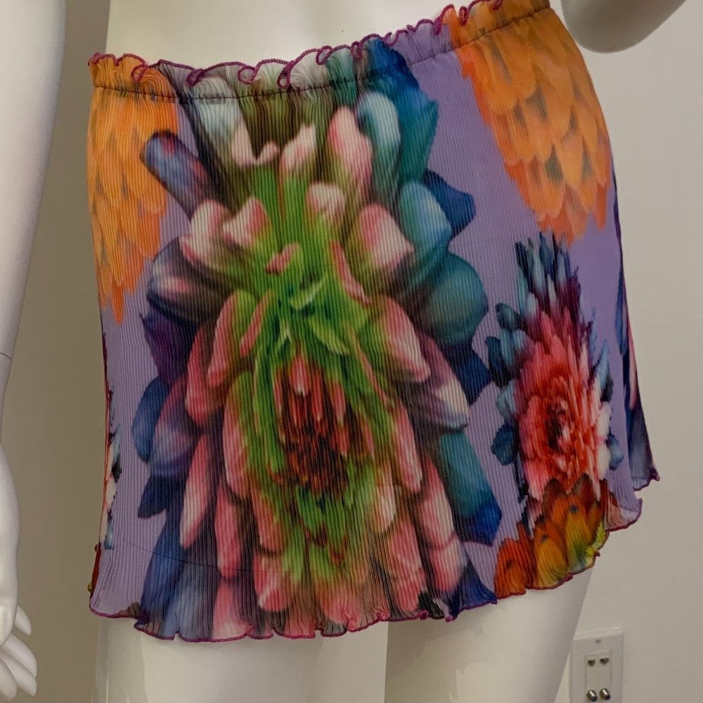 Pin Up Stars Printed pleated mini skirt